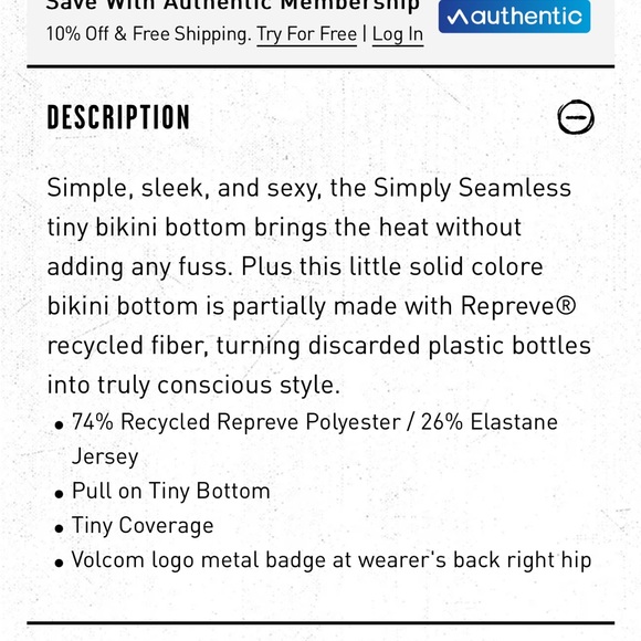 Simply Seamless Volcom Bikini Bottoms BNWT - Picture 4 of 7